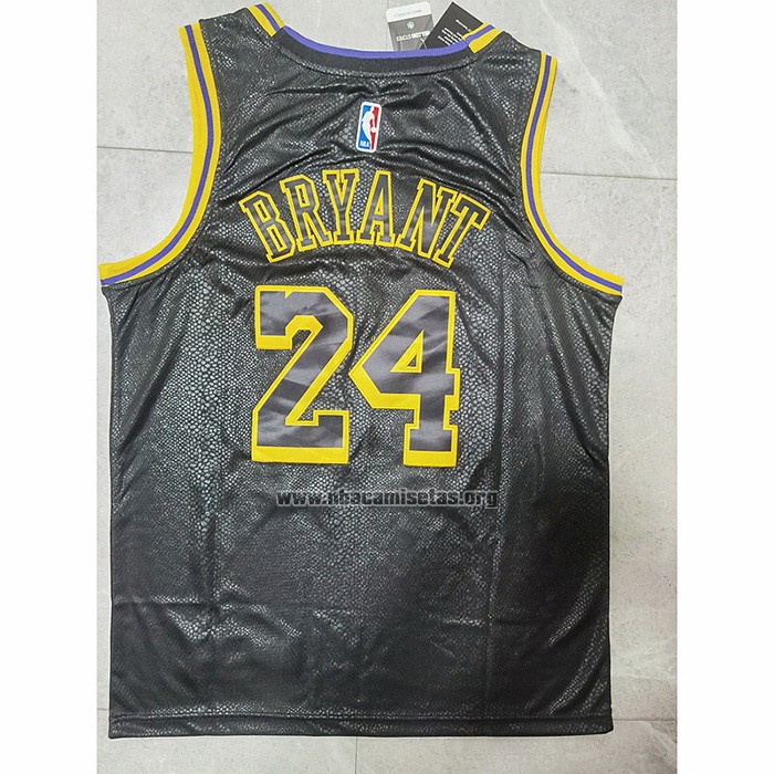 Camiseta Los Angeles Lakers Kobe Bryant NO 24 Crenshaw Black Mamba Negro